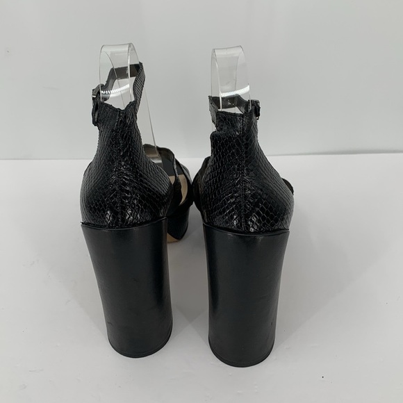 Vince Camuto Gruelie chunky platform sandal shoe black ankle strap snake 9.5 - Picture 5 of 6